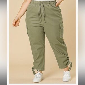 NWT Agnes Orinda Plus Size Drawstring Elastic Waist Cargo Pants